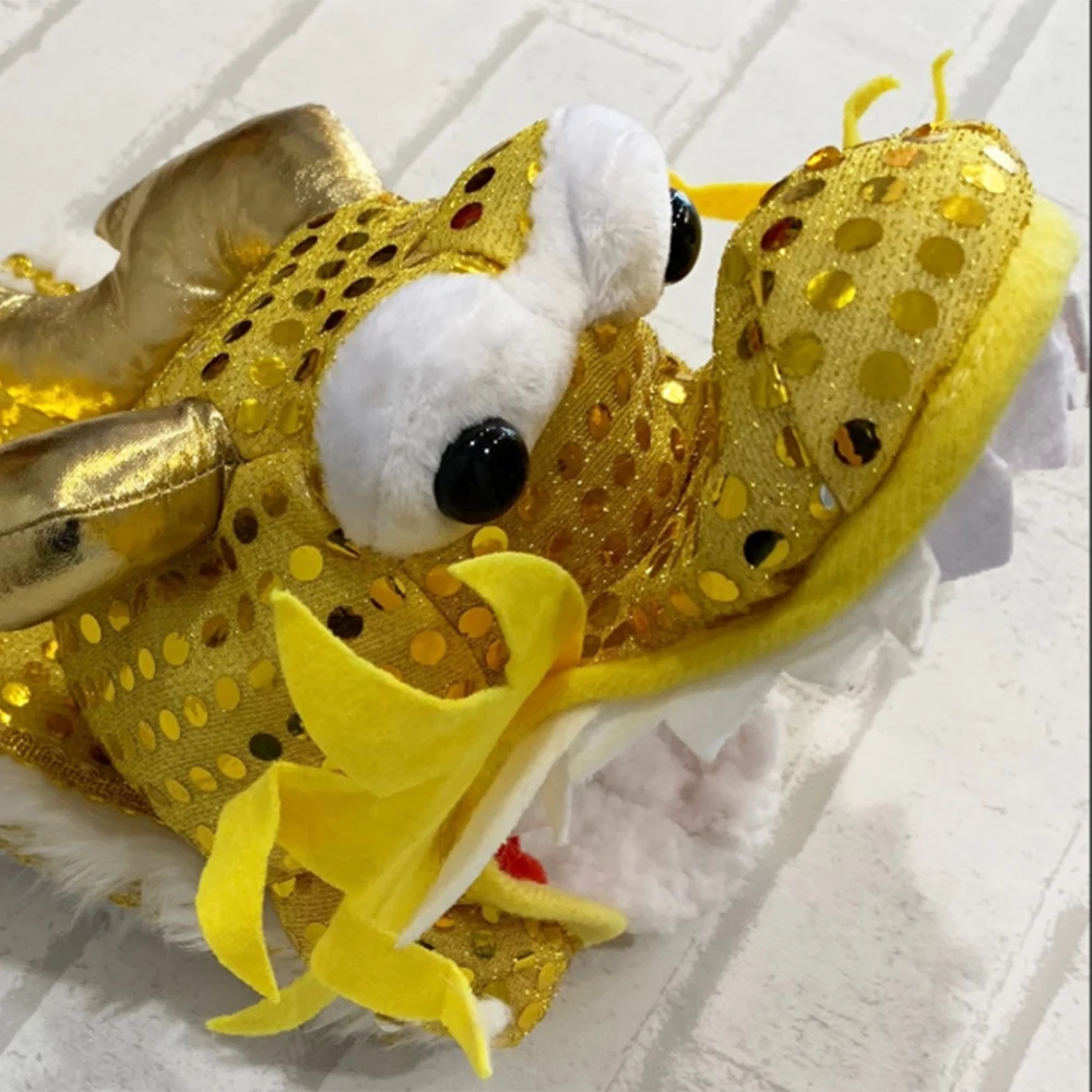 Новогодняя Золотая забавная Одежда для кошек, китайский костюм для питомцев, блестящая танцевальная одежда для собак с изображением Льва и дракона