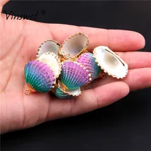 3 шт./лот Радужный натуральный Каури оболочки свободные бусины для самостоятельного изготовления ювелирных изделий амулеты поиск аксессуаров(Размер: 29x26 мм