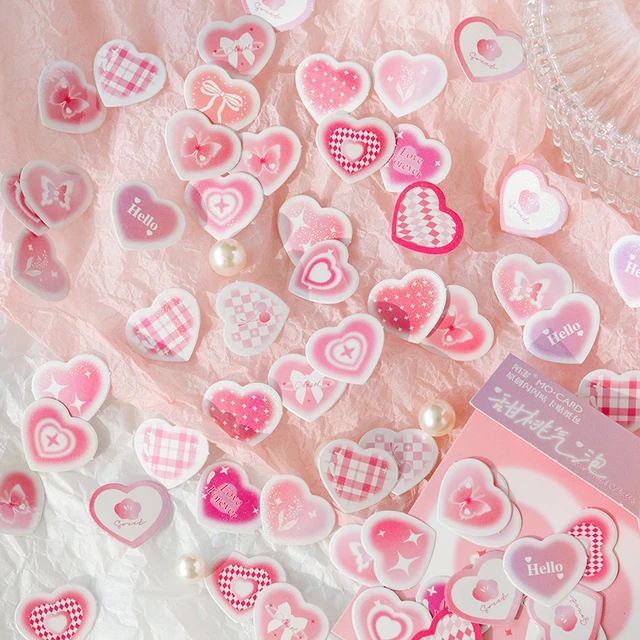 8pcs Kawaii Rabbit Love Heart Photocard Stickers Kpop Decorative