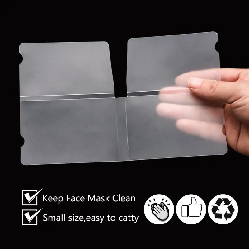 

Foldable 10 Face Masks Storage Clip Case Portable Disposable Mouth Cover Organizer Container Transparent Mask Keeper
