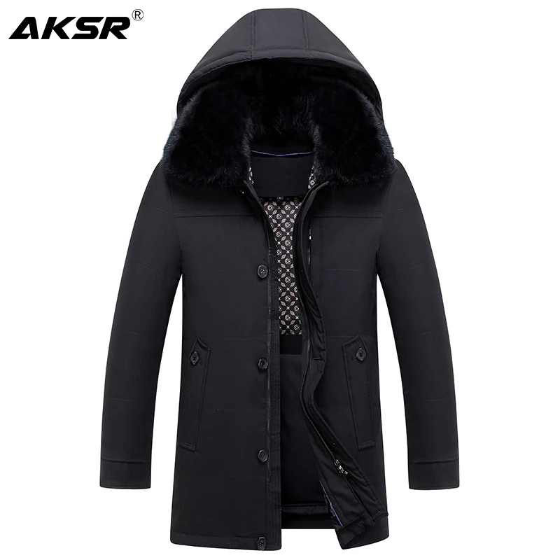 

New Men's Down Jacket White Duck Down Fat Plus Size Winter Warm Jacket Hooded Casual Coat Men Clothing Fur Collar Windbreaker