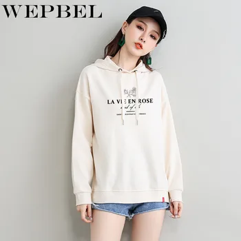 

WEPBEL Female Hoodie Pink Black Plus Size Sweatshirt Hoodies Women Long Sleeve Hooded Sweatshirt