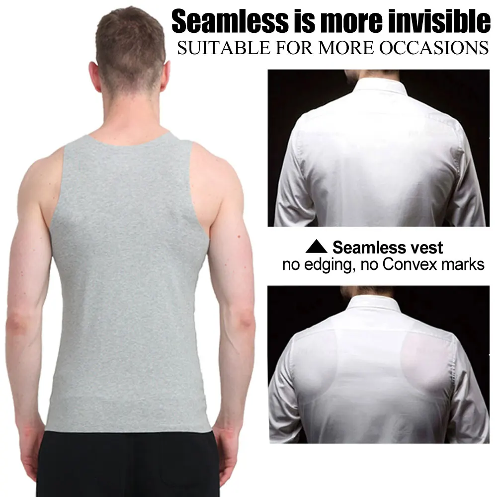 3Pieces/Lot Seamless Sleeveless Undershirt Tank Top Men Fitness