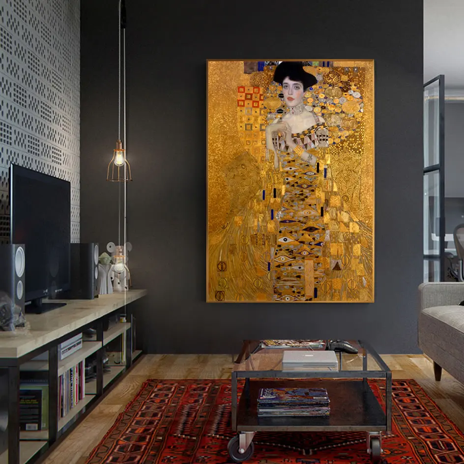 Портрет Adele Bloch Canvas настенные картины Gustav Klimt Kiss репродукции Холст принты для