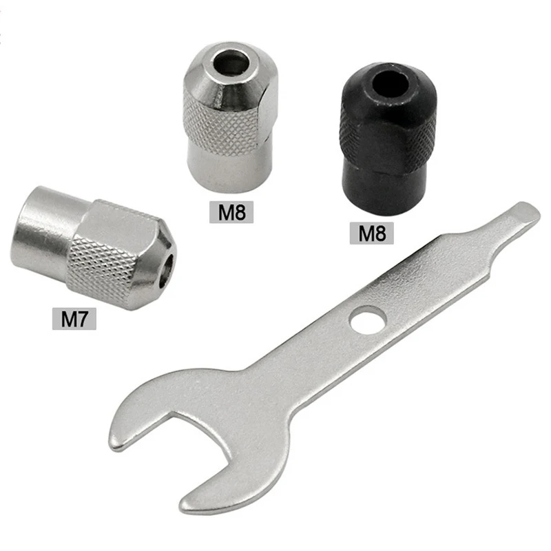 Mandril eléctrico rotativo M7 M8x0.75, accesorios de herramientas, Portabrocas múltiple con llave, sin llave, swap de bits más rápido, herramientas rotativas Dremel, 4 unids/set