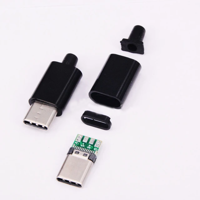 2sets USB 3.1 Type C 2.0 Male jack Charging Plug Welding Type USB-C adapter  3/4 in 1 2A/3A/5A large current Connector With case - AliExpress