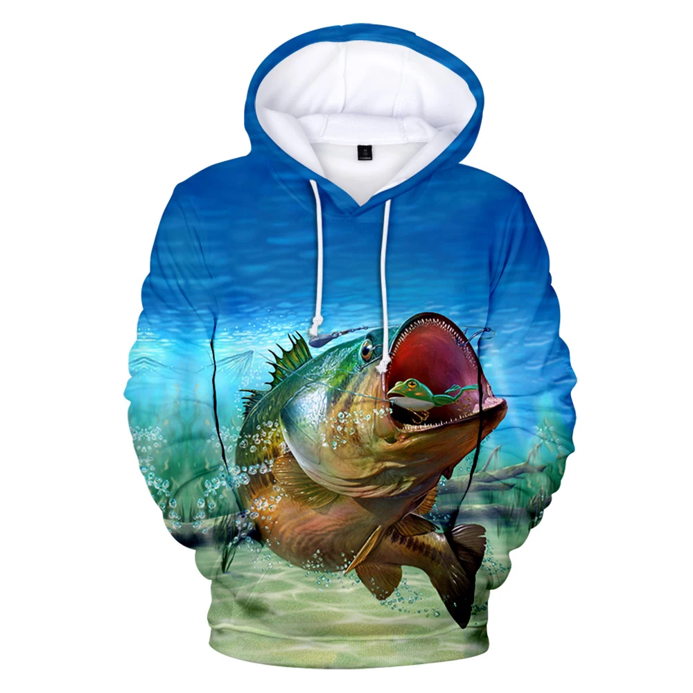 New Fashion 3d Fish Hoodies Men Women Hooded Print Boys Girls