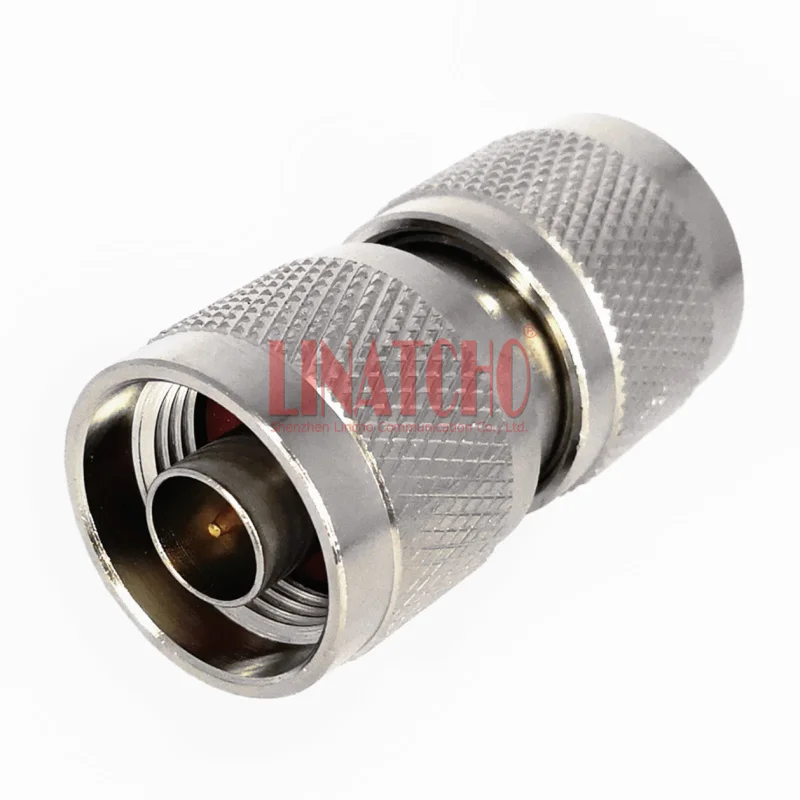 50 ohm Brass RF Coaxial Straight Adapter N Male Plug to N Male Plug Antenna Connector hifi audio adapter brass copper rhodium plated rca plug carbon fiber rca connector