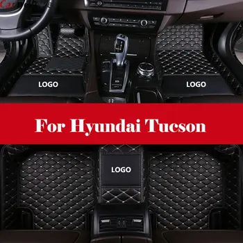 

Custom 3d Leather car floor mats car styling accessories leather Car Floor Mats Waterproof Mat+LOGO For Hyundai Tucson