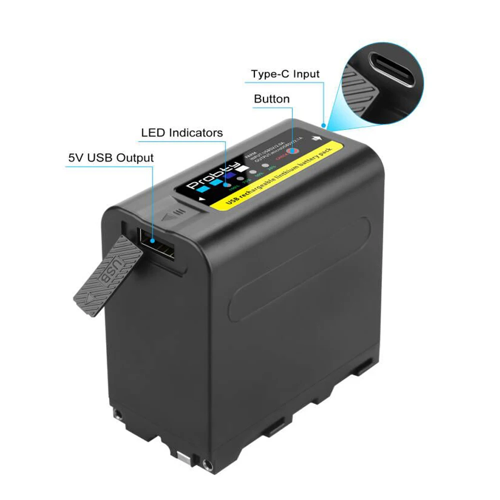 Bateria com Lcd Carregador Rápido para Sony Plm100 Ccd-trv35 Mvc-fd91 Mc1500c Np-f980 Np-f970 Npf960 Npf970 Np-f550 Luz de Vídeo Led - Image 2