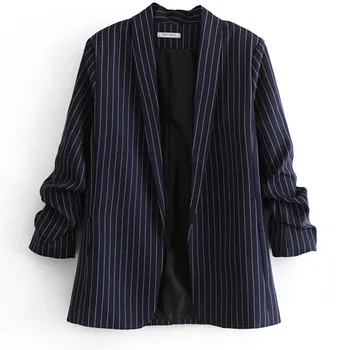 

SONDR Autumn Long-sleeved Striped Office Lady Women Blazer QB282 2020 New Ladies Suit Fashion None Closure Notched Collar