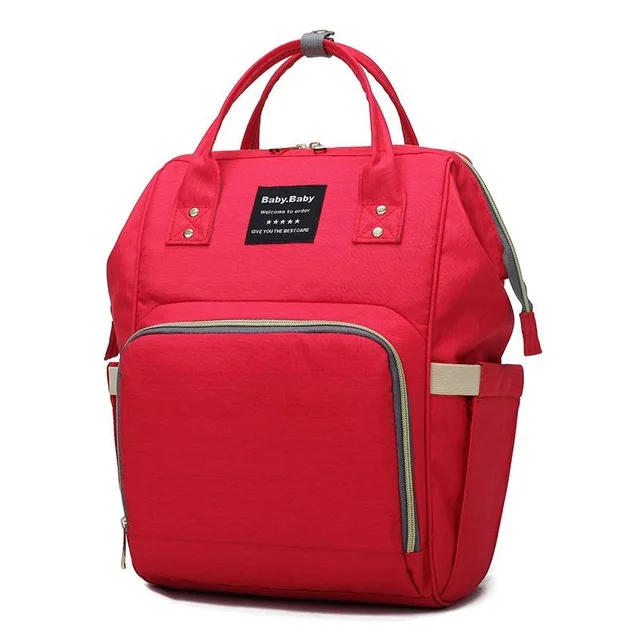 Модная сумка для подгузников для мам, сумка для подгузников для мам, Большой Вместительный рюкзак для путешествий для детей, дизайнерская сумка для ухода за ребенком - Цвет: Red
