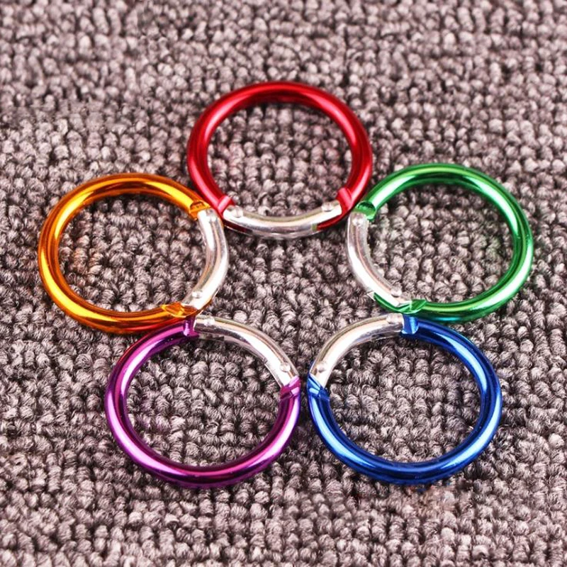 

5Pcs Aluminum Alloy Carabiner Spring O-Ring Buckles Snap Clips Keychain Purses Handbags Round Push Trigger Hooks Carabiner