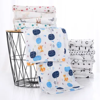 

Muslin 100% Cotton Baby Swaddles Soft Newborn Blankets Bath Gauze Infant Wrap Sleepsack Stroller Cover Play Mat Baby Deken