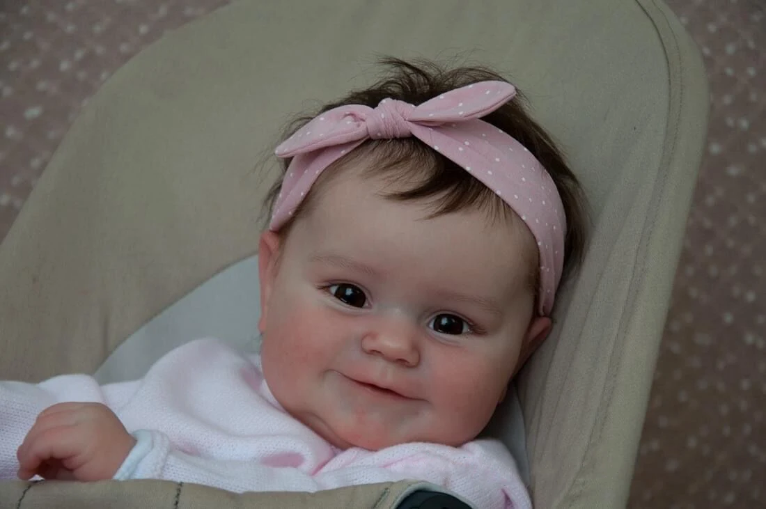Reborn Baby Doll Newborn Girl Baby Lifelike Real Soft Touch Maddie With Hand-Rooted Hair Handmade Art Doll 50CM NPK reborn dolls