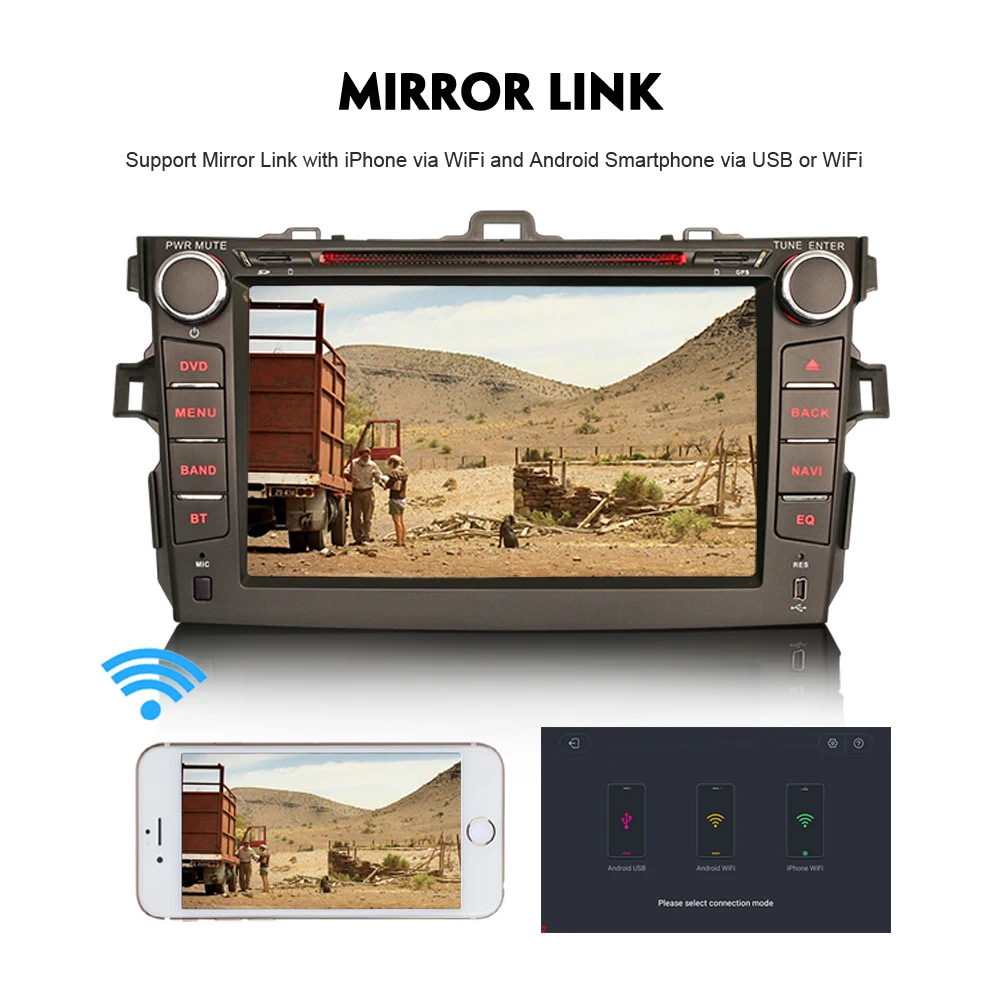 Top 8" DAB+ Autoradio Android 9.0 for Toyota Corolla 2007-2011 Car GPS DVD Stereo Sat Nav Bluetooth MP3 USB Wifi DVB-T2 2 Top 8" DAB+ Autoradio Android 9.0 for Toyota Corolla 2007-2011 Car GPS DVD Stereo Sat Nav Bluetooth MP3 USB Wifi DVB-T2 2