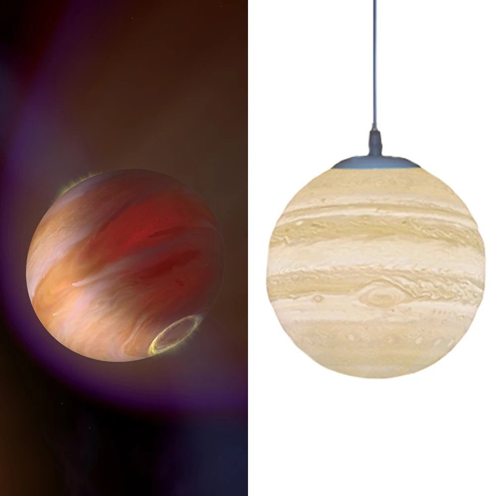 Jupiter 3D Подвесная лампа с Луной, креативный подвесной светильник с планетой, Рождественский домашний декор для детской спальни, гостиной, осветительная арматура - Цвет корпуса: Jupiter