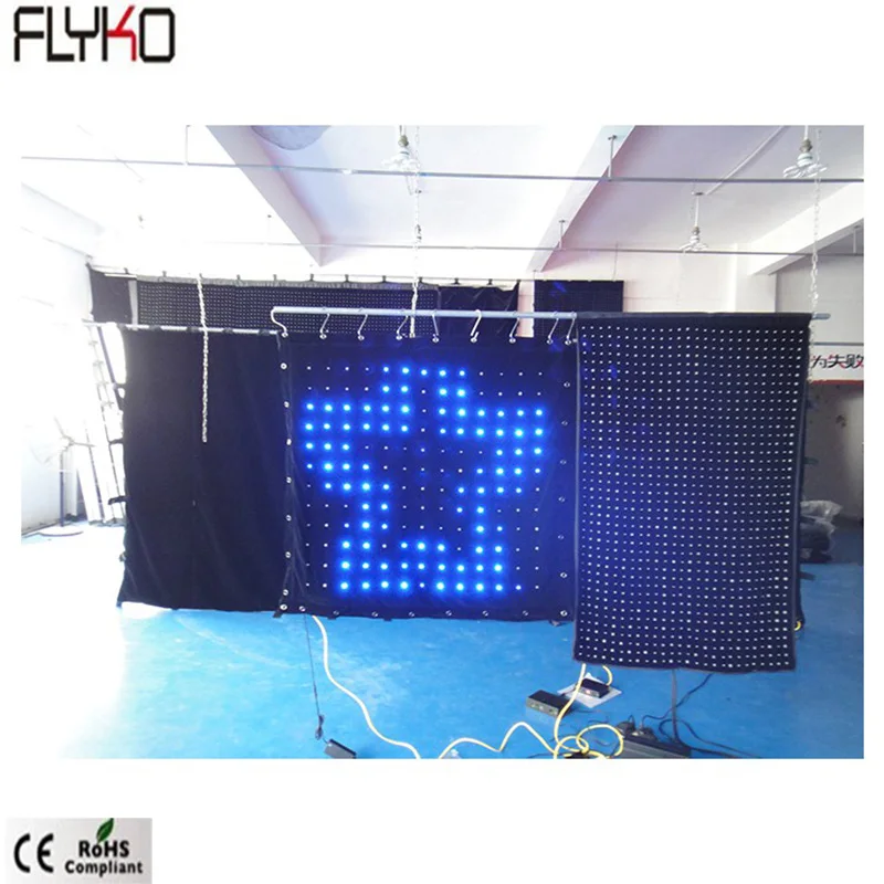 Flyko бесшовная молния соединительная ткань для проекции светодиодного Видео P80mm 1x1 м alibaba на русском языке для сценических чехлов DJ Booths
