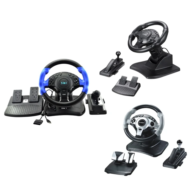 Volante de carreras con pedales sensibles y vibración para ONE, para PS4,  PS3, Switch, PC, Android, Juegos de PC - AliExpress