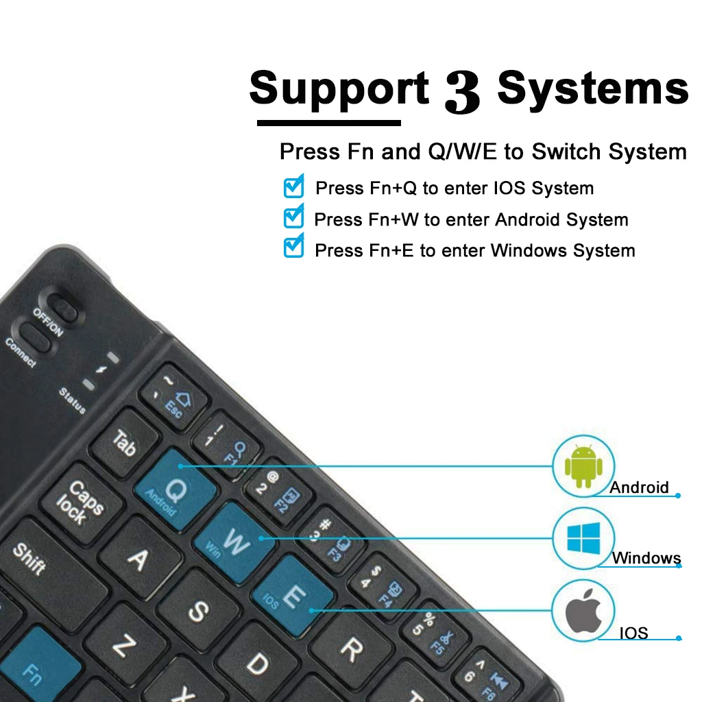 Light Handy Bluetooth 3.0 Folding Keyboard Portable Foldable BT Wireless Keypad For ipad IOS Android Windows Tablet phone 