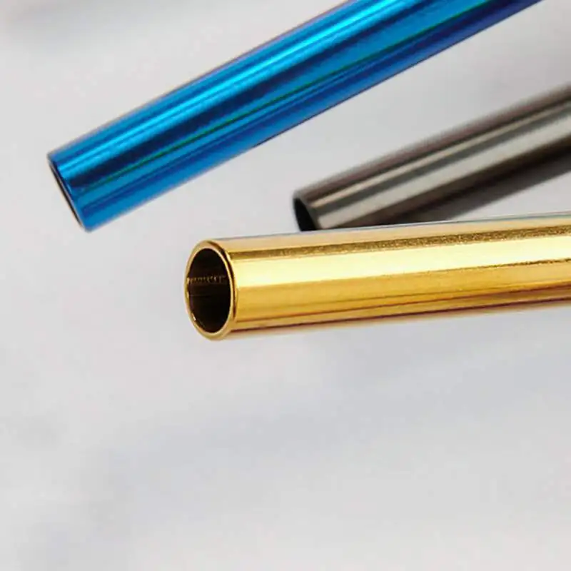 Stainless Steel Drinking Straw Reusable Portable Beverage Coffee Straw And Cleaning Brush,Unbreakable Juice Tumbler Drink Cup