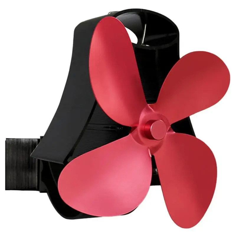 4 лопасти вентилятор для камина с низким уровнем шума настенная плита тепловой самомощный - Цвет: Rose Red