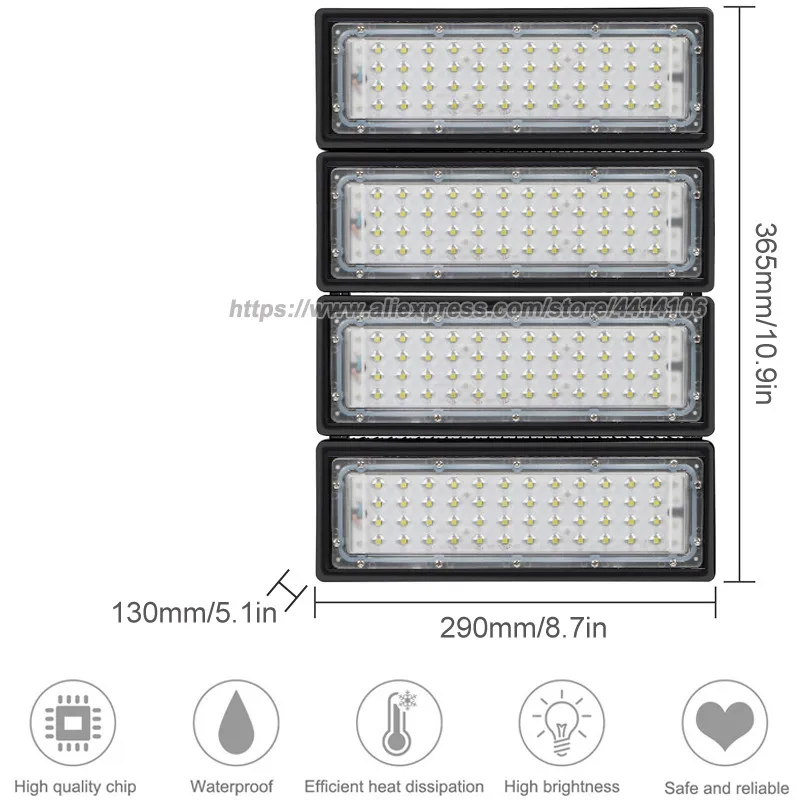 200W LED Flood Light, 20000 Lumen 60° Beam Angle IP67 Waterproof Security Light, Stadium Light Work Light Outdoor Floodlights solar security light with motion sensor Floodlights