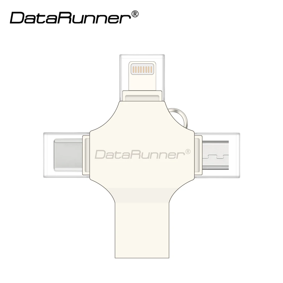 DataRunner OTG USB флеш накопитель 16 ГБ 32 64 128 Гб 4 в 1 USB3.0/iOS/type C/Micro Usb флешка накопитель|USB