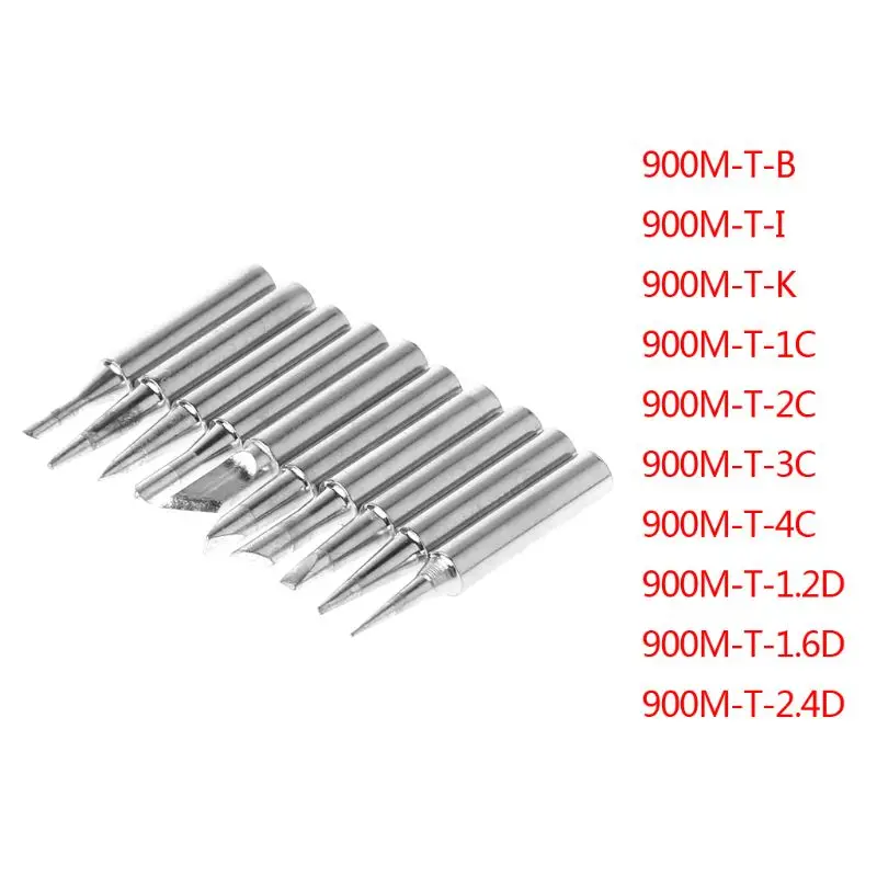 

11 Pcs 900M-T Soldering Iron Tips Lead Free For Hakko 936 Lukey 852D 898d SAIKE Soldering Station