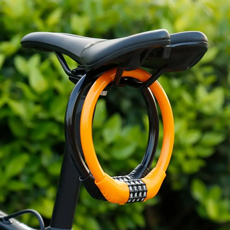 

New Mountain Bike Lock Zinc Alloy Anti-theft Portable Password Ring Lock Fixed Black Orange Green Blue Bicycle Accessories