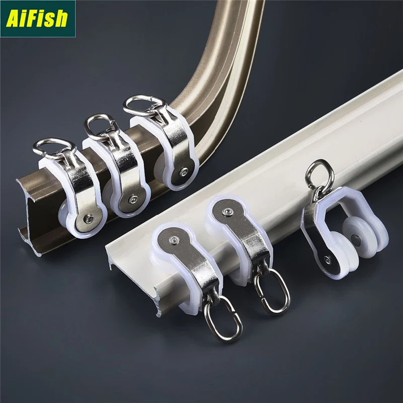 

50PCS Electric Curtain Track Durable Pulley Hanging Copper Track Casters Residence Hotel Hospital Curtain Accessories CP058-5