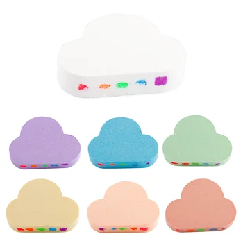 

1pc 100g Rainbow Cloud Shape Natural Bath Salt Bomb Ball Essential Oil Bubble Shower Body Exfoliating Nourishing Skin Care