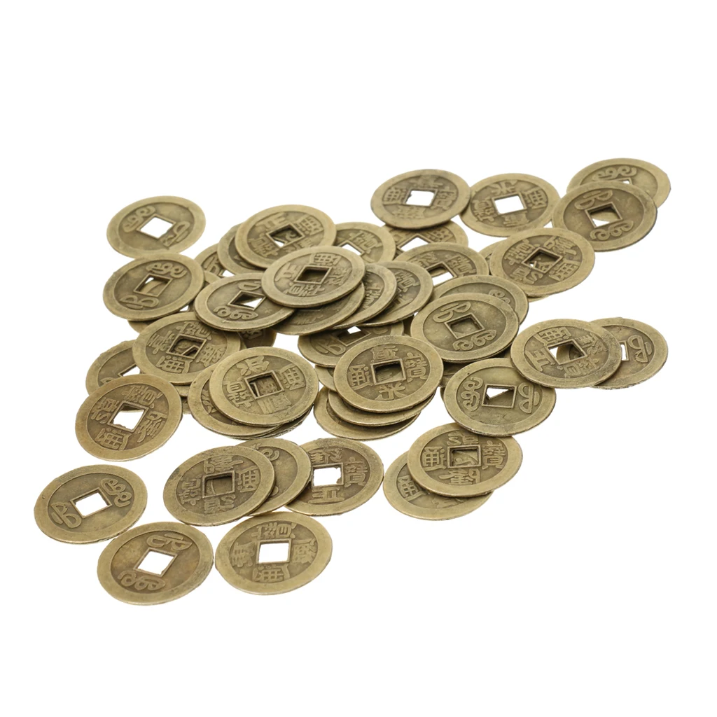 50 Pieces Feng Shui Coins Chinese Ancient Fortune Coin 1'' Diameter I Ching Money Charm