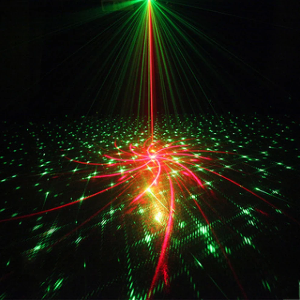 RGB Mini 5 Holes 48 Patterns Mixing Laser Projector Effect Stage Remote 9W Blue Red Green LED Light Show DJ Disco Party Lighting