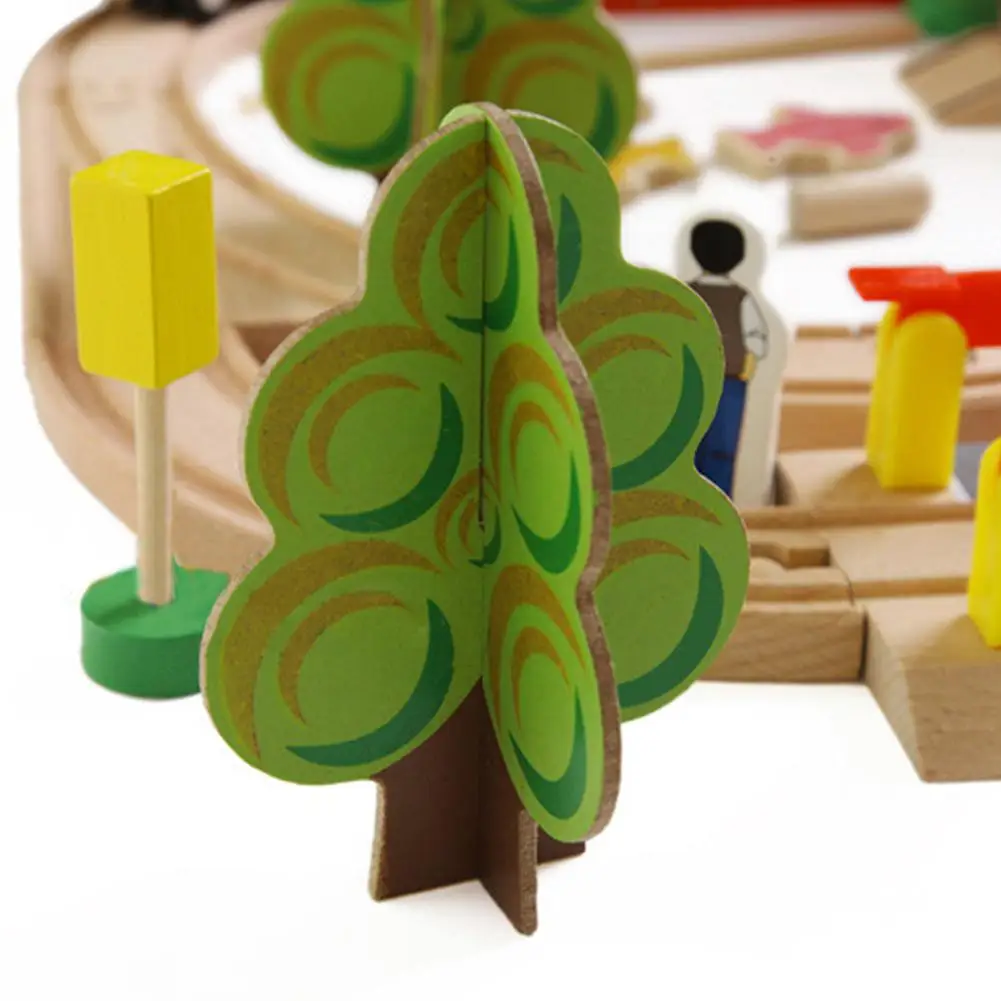 Wooden DIY Railway Track Train Building Blocks Toys for Kids as Xmas Gifts