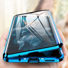 360 магнитный чехол для huawei honor 20 pro, двойной чехол из закаленного стекла для honor 20 honer 20 20s YAL-L21 MAR-LX1, металлический чехол для задней панели s