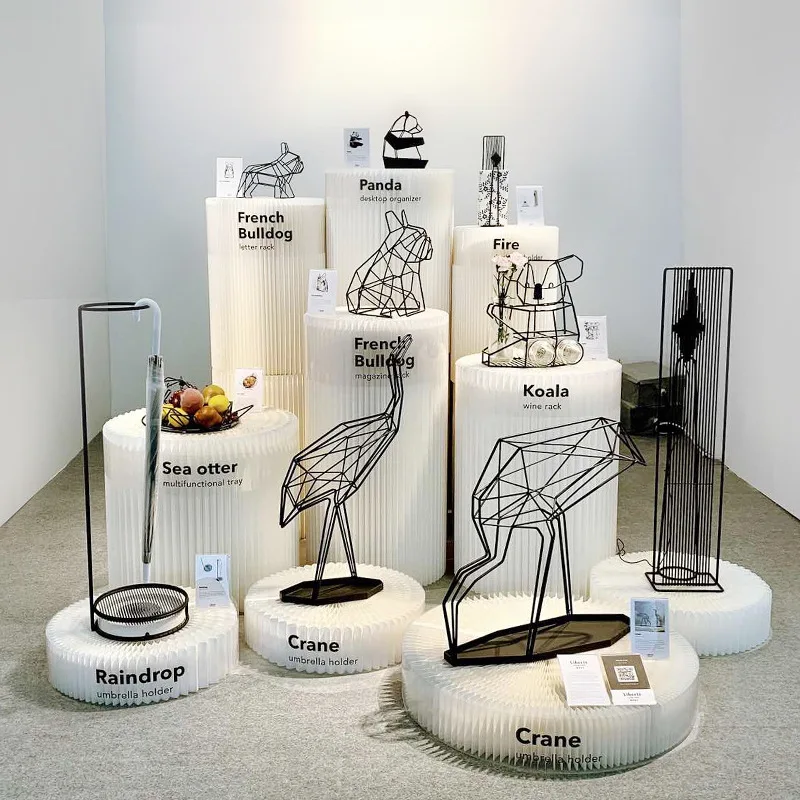 

Shibazhi Creative Customizable Cylindrical Commodity Display Stand Showcase Showing Stand Display Decorations Nakajima Floor Bun