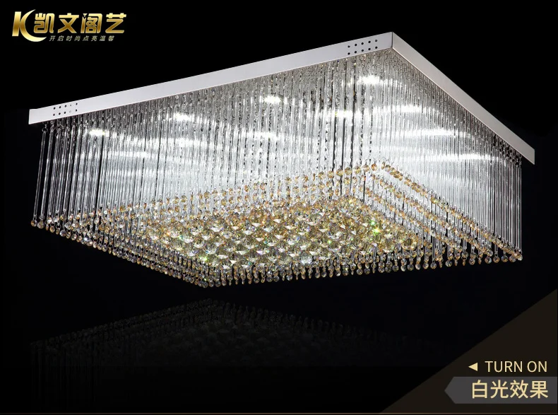 Crystal lamp living room lighting atmosphere modern minimalist crystal ceiling lamp rectangular led ceiling lamp living room