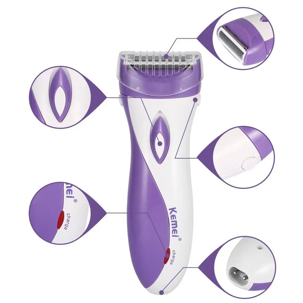 

Women Lady's Compact Design Electric Rechargeable Hair Shaver Epilator EU Plug for Travel Home Use Portable & Easy to take