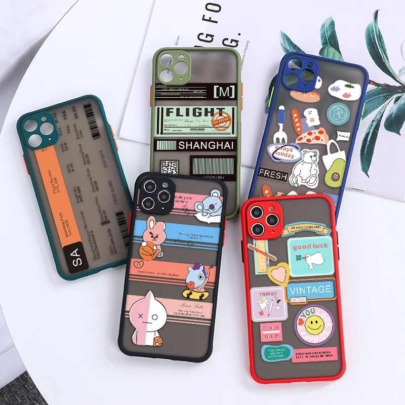 

12Pro Luxury Matte Case Coque For iphone 12 11 Pro Max Case For iPhone11 XR XS X 7 8 Plus Mini 6 6S Transparent Painted Cover