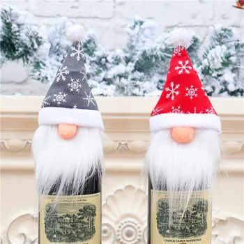 

Christmas Decorations Faceless Old Man Doll Wine Bottle Cover Gift Bag Dress Up Lightweight and comfortable materials dustproof