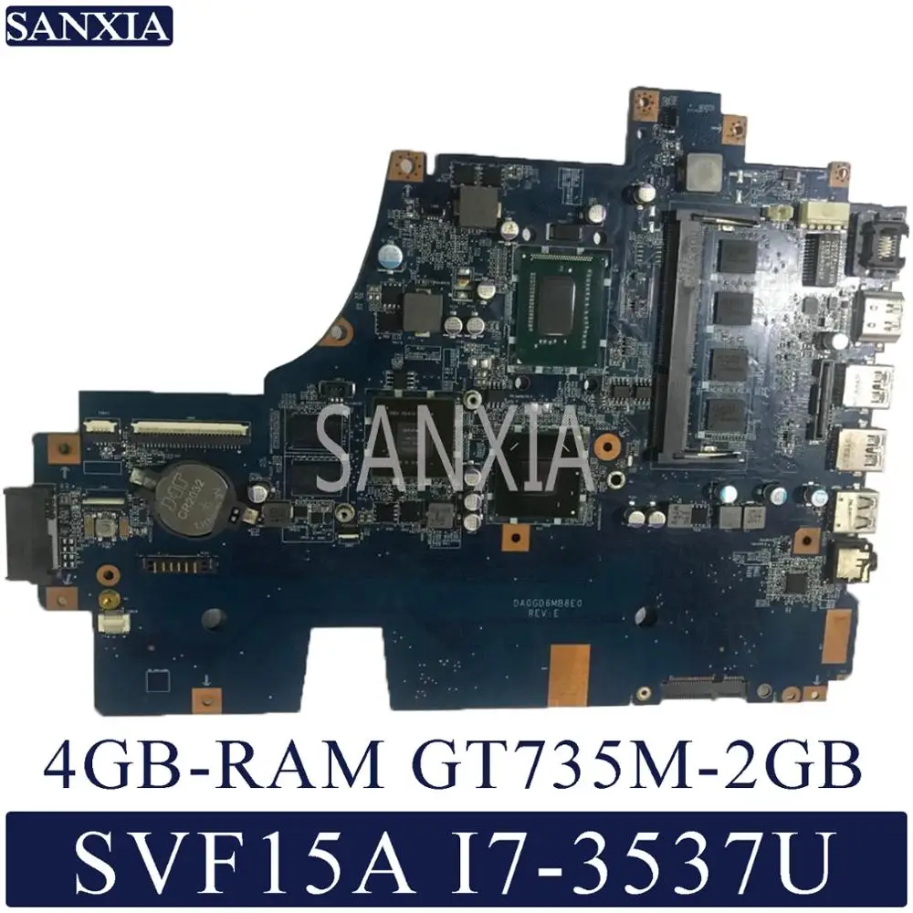 KEFU DA0GD6MB8E0 материнская плата для ноутбука SONY SVF15A SVF15 оригинальная материнская плата 4Гб-RAM I7-3537U GT735M-2GB