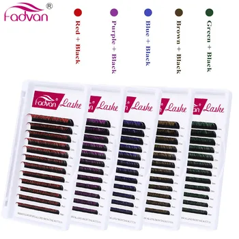 FADVAN Eyelashes Makeup Mink Lashes Ombre Color Purple Blue Gradient Color Eyelash Extension Premium Faux Cils Soft Mink 1