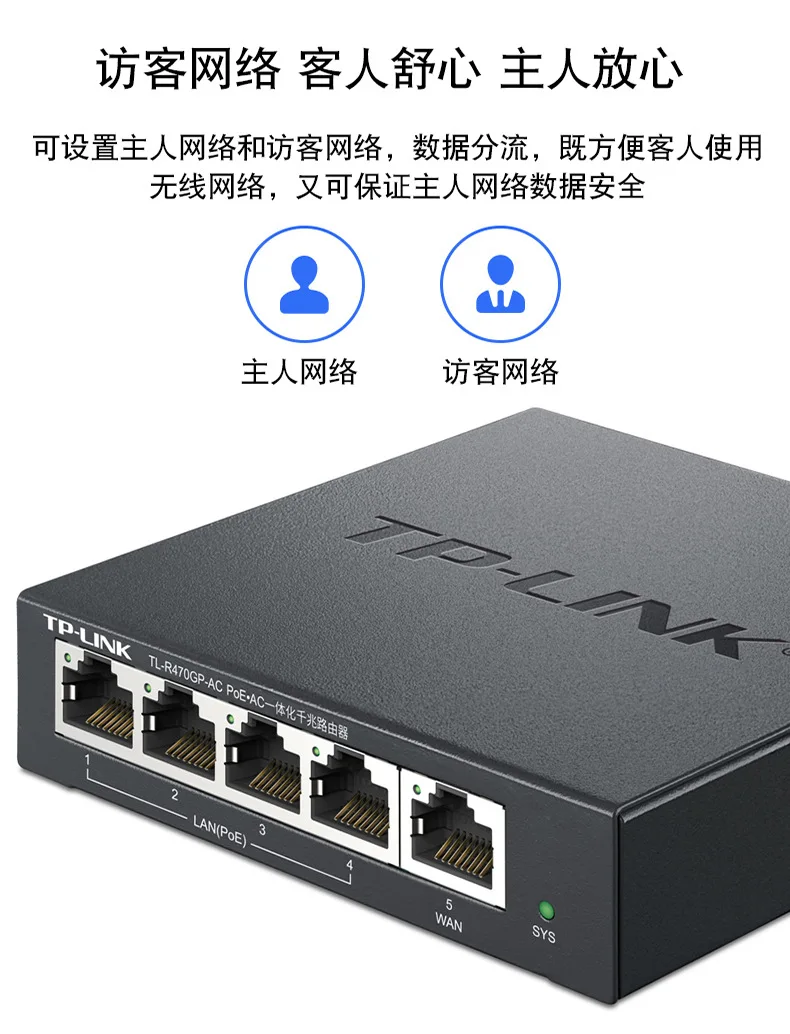 TP-LINK TL-R470GP-AC PoE источник питания Интегрированный интерфейс управления AP корпоративный маршрутизатор гигабитный порт