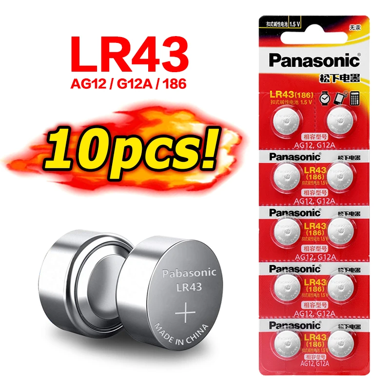 AG12-pilas LR1144 LR43 con botón para monedas, 1,5 V, cámara digital, videocámara, PDA, reproductor MP3, 10 Uds., alcalinas para relojes de juguete