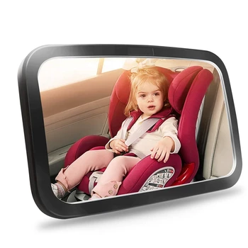 

Baby Car Mirror, Safety Car Seat Mirror for Rear Facing Infant with Wide Crystal Clear View, Shatterproof, Fully Assembled, Cras