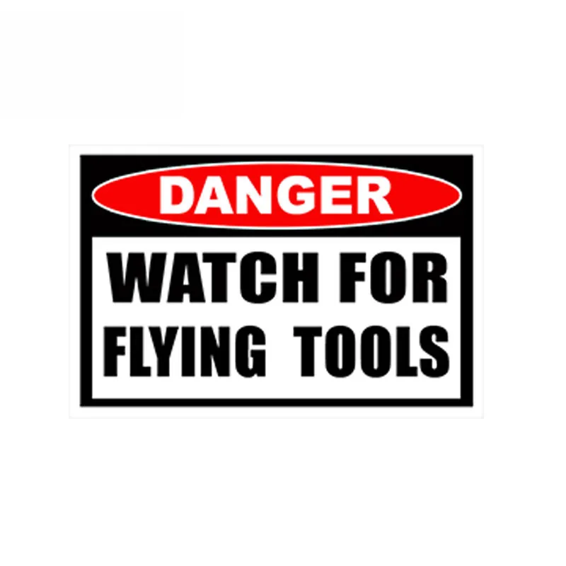 

Watch for Flying Tools Sticker Mechanic Shop Hard Hat Contractor Toolbox Decal Warning Car Sticker Waterproof Decal PVC,13cm*7cm