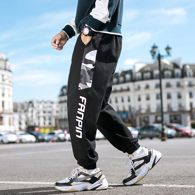 Мужские брюки с несколькими карманами, модные спортивные штаны для бега,, весна-осень, уличная одежда, высокое качество, хлопок, мужские брюки карго, HK1987 - Цвет: Black - HK1979