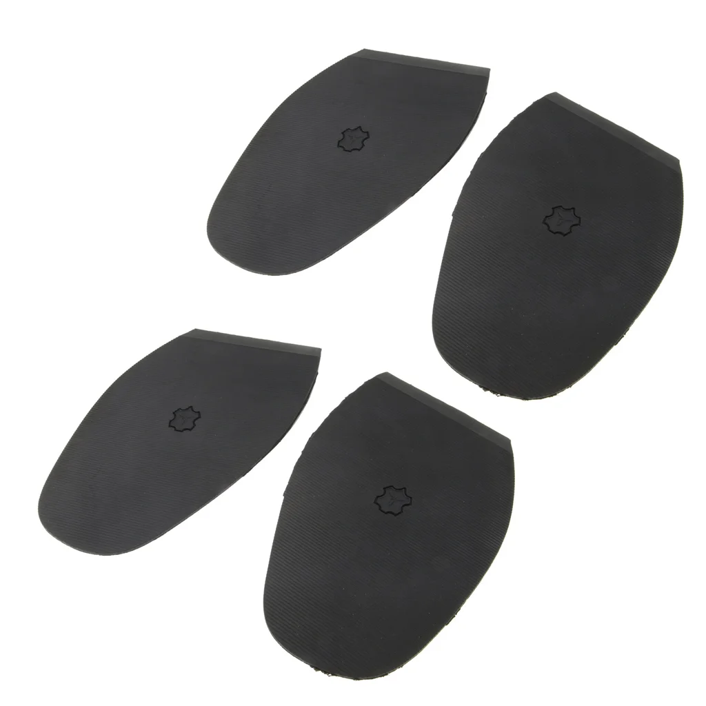 

2 Pair Rubber Glue On Half Soles Anti Slip Shoe Repair Tips Pad Replacement Black