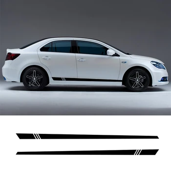 

2 PCS Vinyl Side Stripes Skirt Graphics Vehicle Decal Auto Sticker For Audi Ford Volkswagen Toyota Kia Ford BMW Universal